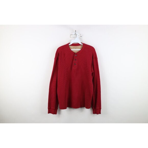 Eddie Bauer Herren Thermo Henley Shirt, Klassische Passform, langärmelig, Aubergine, Small